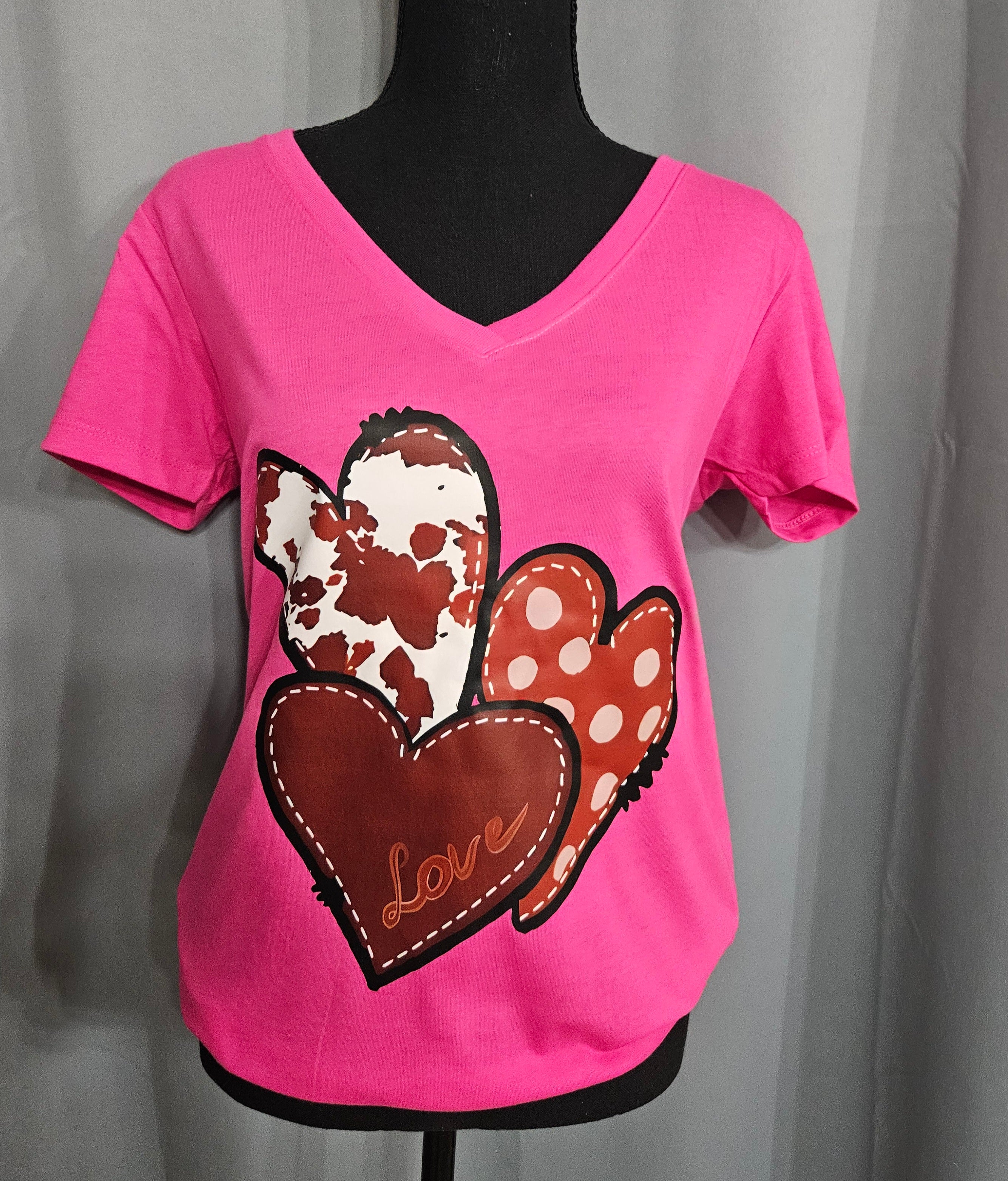 Cow print hearts